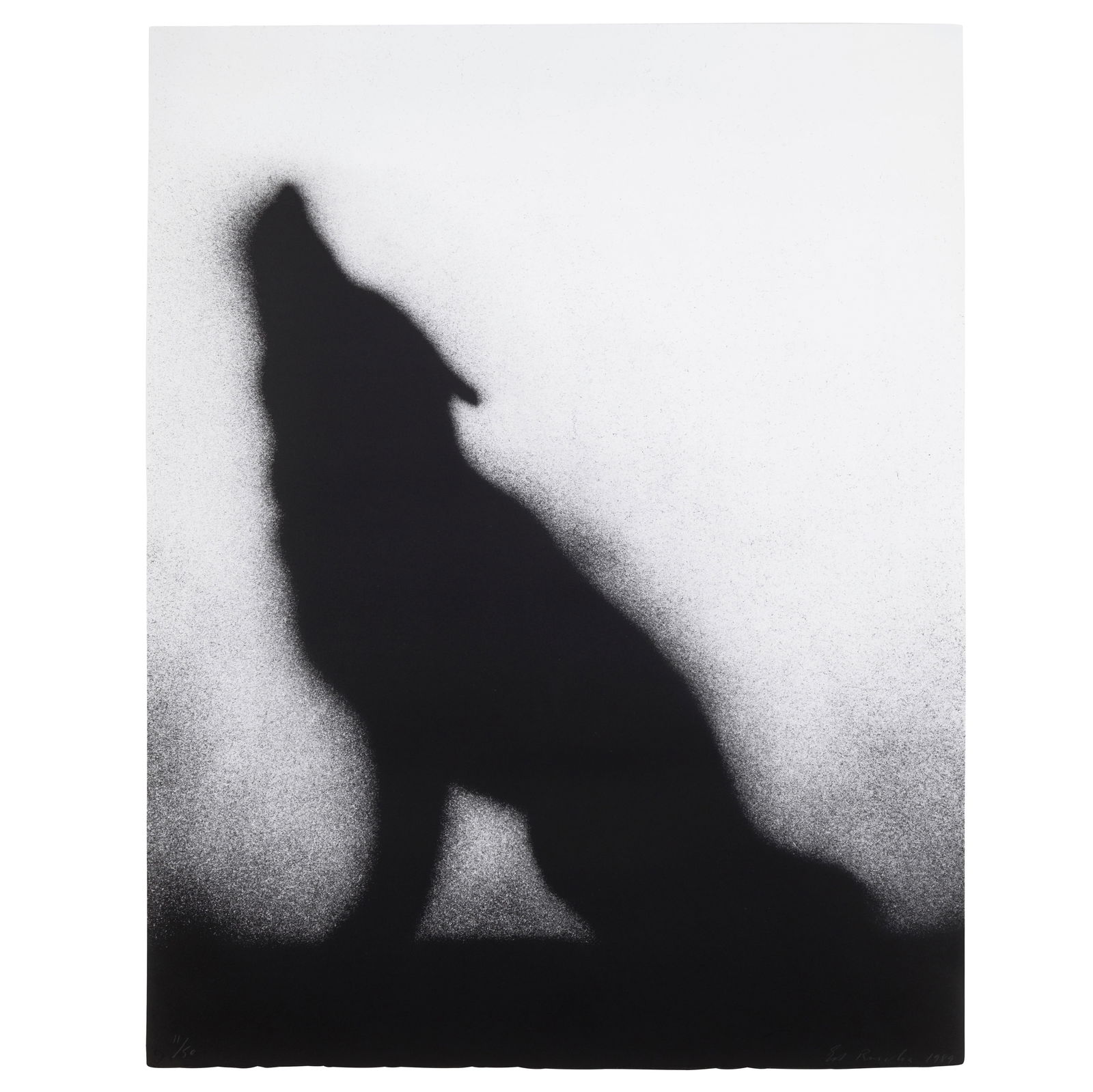 Ed Ruscha (born 1937); Coyote;: Ed Ruscha (born 1937) Coyote (Engberg 169), 1989 Lithograph on wove paper, signed in pencil, dated and numbered 11/50 (there were also 9 artist's proofs), published by the artist, with the blindstamp