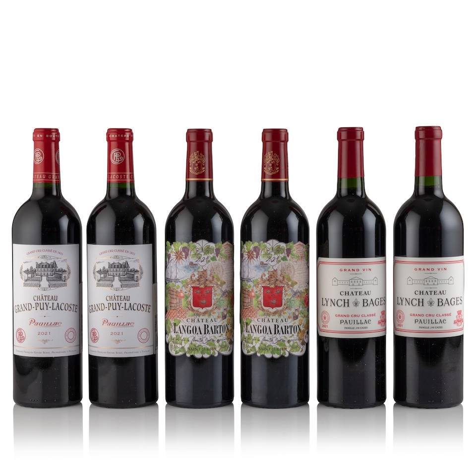 Château Lynch-Bages, 2021 (6 x 750ml) Château Grand-Puy-Lacoste, 2021 (6 x 750ml) Ch&#...: Château Lynch-Bages, 2021 (6 x 750ml) Region: Pauillac Château Grand-Puy-Lacoste, 2021 (6 x 750ml) Region: Pauillac Château Langoa Barton, 2021 (6 x 750ml) Region: St Julien Notes: Crur