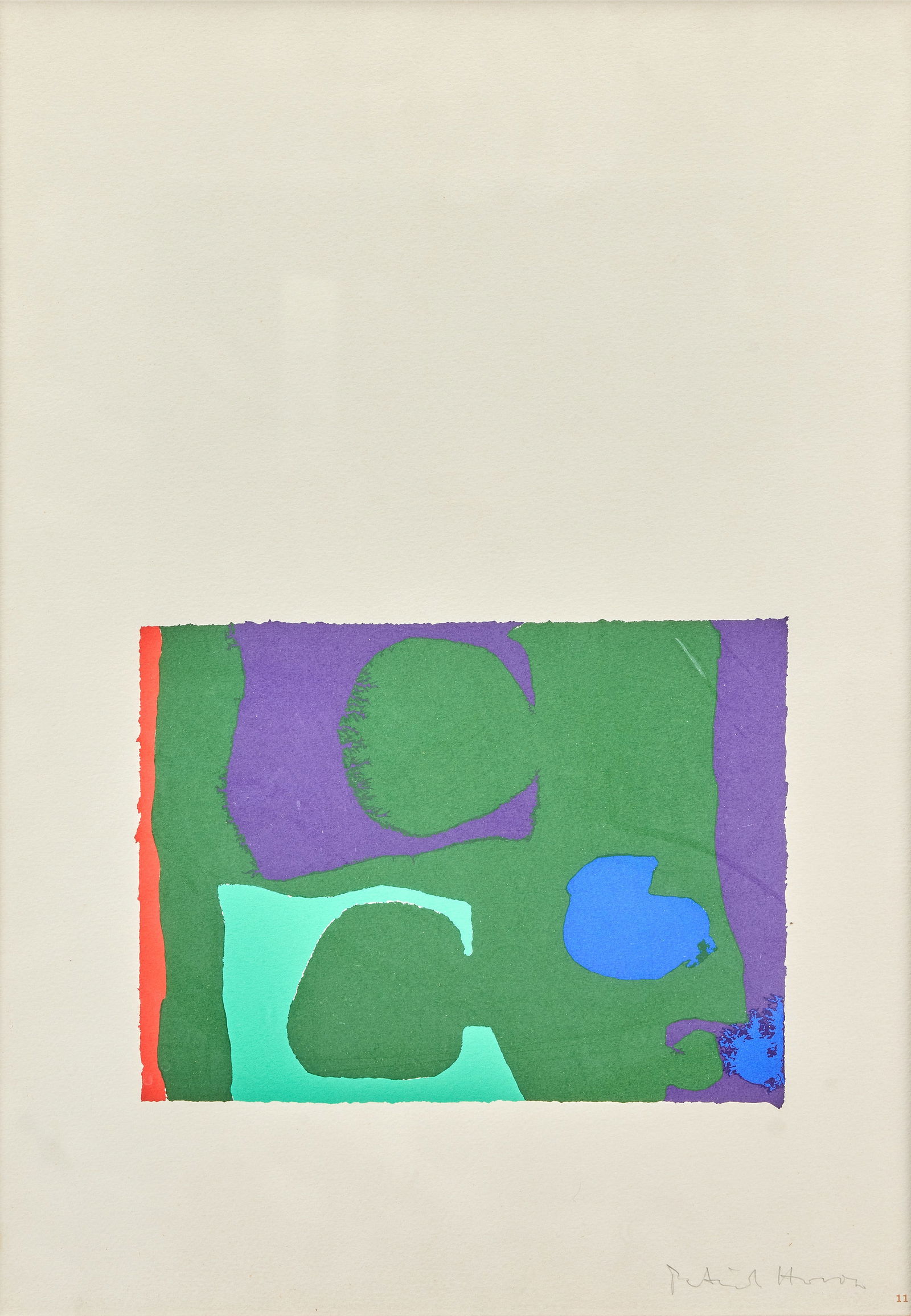 Patrick Heron (British, 1920-1999) 11: TWO GREENS WITH VIOLET AND BLUE: 1967; 18: FIRST VERTICAL...: Patrick Heron (British, 1920-1999) 11: TWO GREENS WITH VIOLET AND BLUE: 1967; 18: FIRST VERTICAL SCREENPRINT: 1976 from The Shapes of Colour: 1943-1978 Two screenprints in colours, 1978, on Arches wov