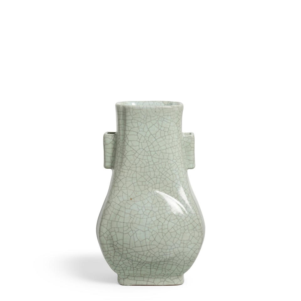 A GE-TYPE PEAR-SHAPED VASE, FANGHU Qianlong seal mark and of the period