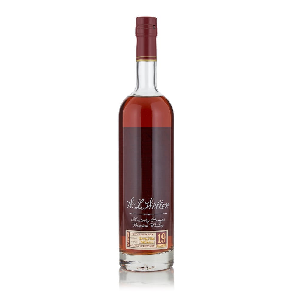 W.L. Weller 19 Years Old, 2001 (1 bottle, 750ml): W.L. Weller 19 Years Old, 2001 (1 bottle, 750ml) Region: Kentucky Label: lightly scuffed Alcohol content: 45% Notes: official bottling, distilled spring 1982, bottled fall 2001 Footnotes: A very rare