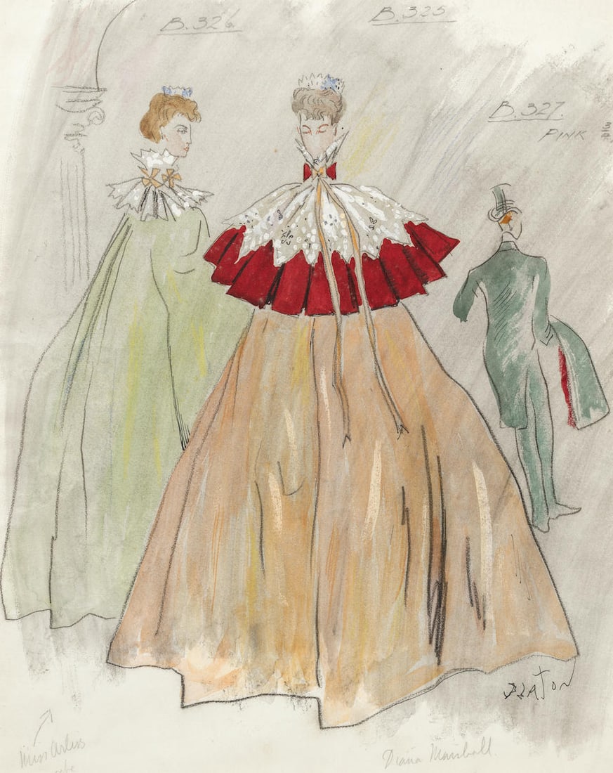 Cecil Beaton (British, 1904-1980) Costume designs for An Ideal Husband, 1947-48: Cecil Beaton (British, 1904-1980) Costume designs for An Ideal Husband, 1947-48 signed 'BEATON' (lower right), and variously inscribed with artist's annotations watercolour, gouache, crayon and pencil