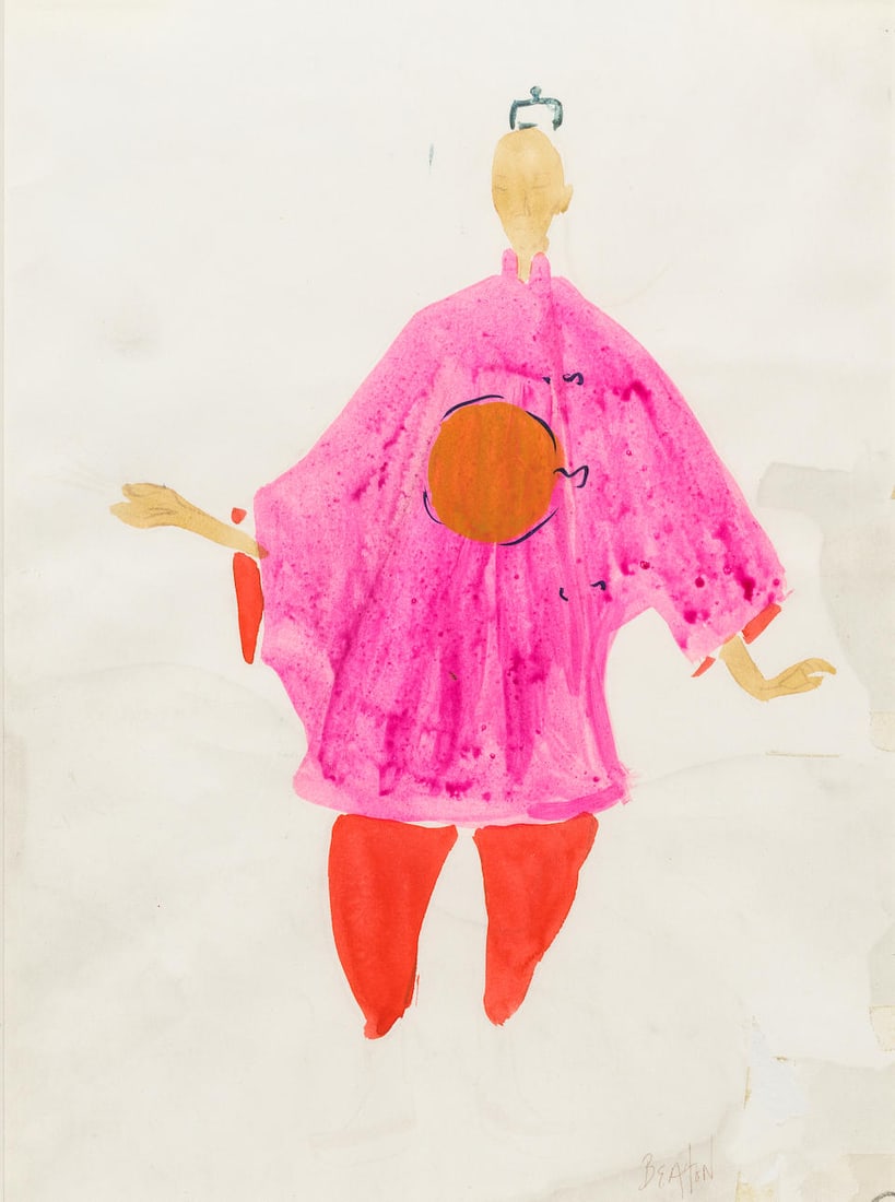 Cecil Beaton (British, 1904-1980) A costume design for Turandot, Metropolitan Opera House, New Y...: Cecil Beaton (British, 1904-1980) A costume design for Turandot, Metropolitan Opera House, New York, 1960-61 signed 'BEATON' (lower right) watercolour and pen and ink 34.5 x 25cm (13 9/16 x 9 13/16in)