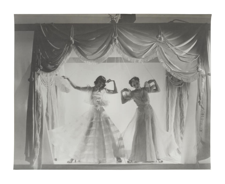 Cecil Beaton (British, 1904-1980); Angelica Welldon & Nina Matleva for Vogue: 'Mock Puppet Theat...: Cecil Beaton (British, 1904-1980) Angelica Welldon & Nina Matleva for Vogue: 'Mock Puppet Theatre', circa 1936 Silver gelatin print, probably printed later, with photographer's ink-stamp credit to rev