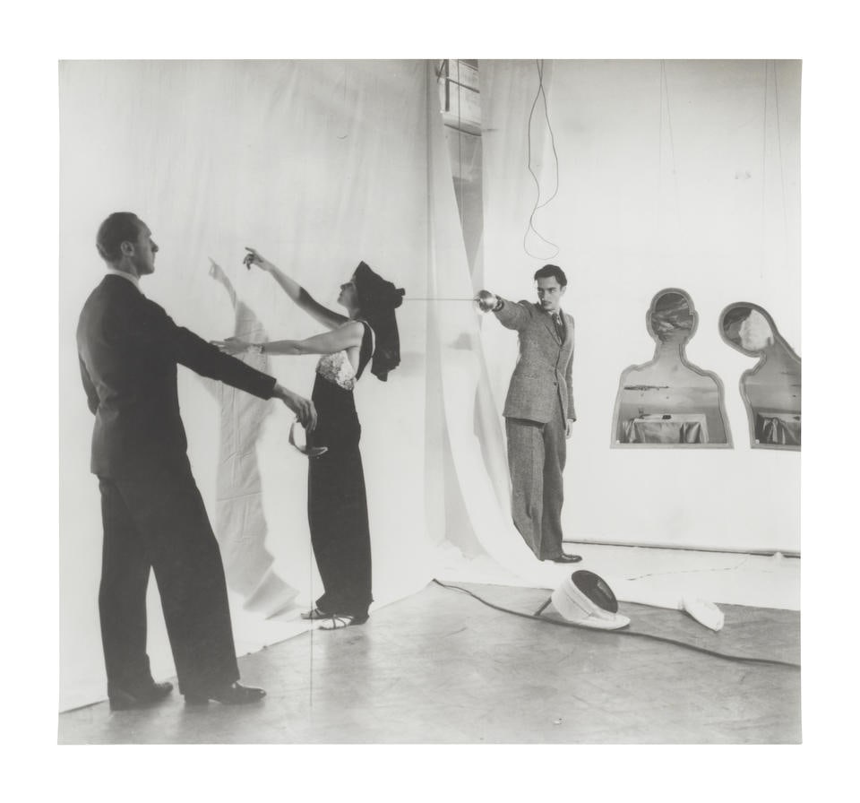 Cecil Beaton (British, 1904-1980); Salvador and Gala Dalí and Pavel Tchelitchew ;: Cecil Beaton (British, 1904-1980) Salvador and Gala Dalí and Pavel Tchelitchew , circa 1936 Silver gelatin print, probably printed later, with photographer's ink-stamp credit to reverse 37 x 40.2