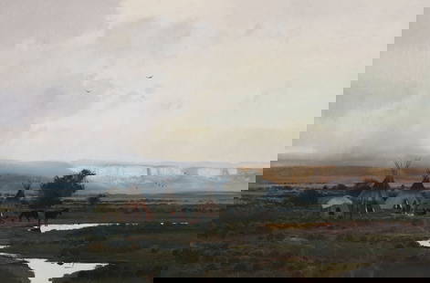 Michael Coleman (born 1946) Bighorn Crow Camp 20 x 30 in. framed 21 x 31 in.: Michael Coleman (born 1946) Bighorn Crow Camp signed 'Michael Coleman / ©' (lower left) oil on Masonite 20 x 30 in. framed 21 x 31 in. Footnotes: Provenance Trailside Galleries, Jacks