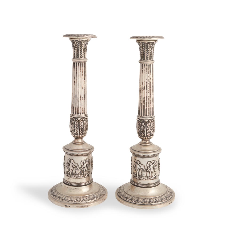 Pair of German .812 Silver Candlesticks, (1 of 2)