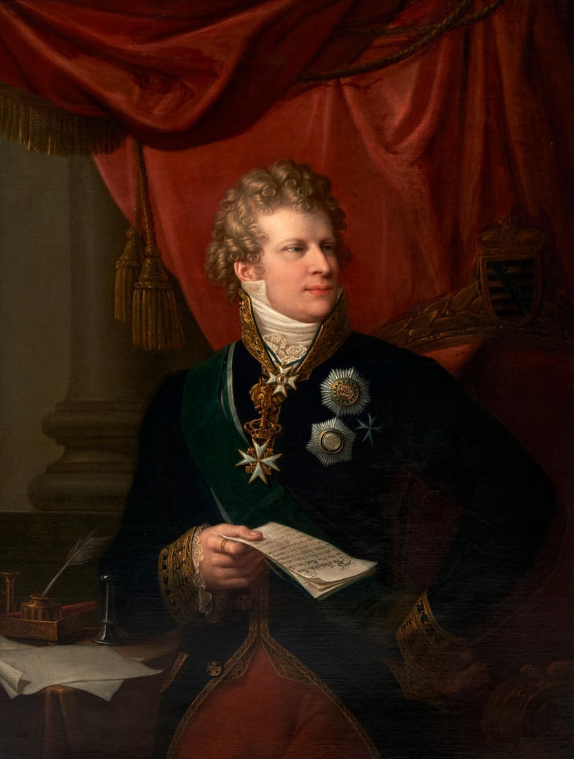 Ludwig Doell (German, 1789-1863) Portrait of Francis, Duke of Saxe-Coburg (1750-1806) (framed 15... (1 of 2)
