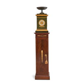 Deniere Empire Bronze, Gilt Bronze, and Mahogany Clock on Stand, France, c. 1815, (1 of 3)