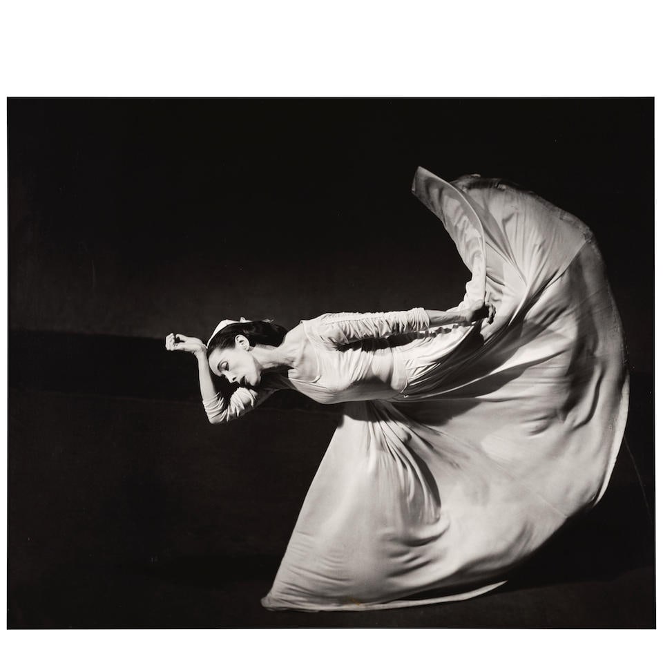 Barbara Morgan (1900-1992); Martha Graham - Letter to the World (The Kick);: Barbara Morgan (1900-1992) Martha Graham - Letter to the World (The Kick), 1940 Gelatin silver print, printed later; the photographer's facsimile signature blindstamp in the margin, framed. 14 1/8 x 1