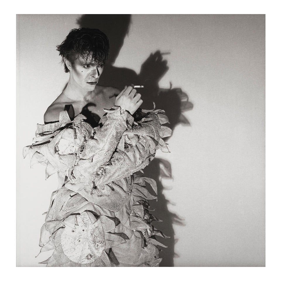 Brian Duffy (1933-2010); David Bowie, 'Scary Monsters' Album Cover (Smoking #1);: Brian Duffy (1933-2010) David Bowie, 'Scary Monsters' Album Cover (Smoking #1), 1980 Archival pigment print, printed later; signed in ink and the photographer's archive blindstamp in the margin, mount