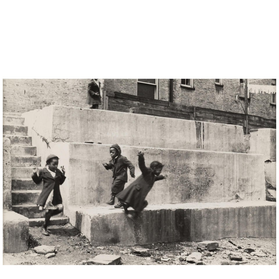 Helen Levitt (1918-2009); Selected Images of Children Playing;: Helen Levitt (1918-2009) Selected Images of Children Playing, c. 1940-42 Three gelatin silver prints, printed c. 1940s; each signed and titled 'New York' or 'N.Y.' in pencil or ink, two dated and/or a