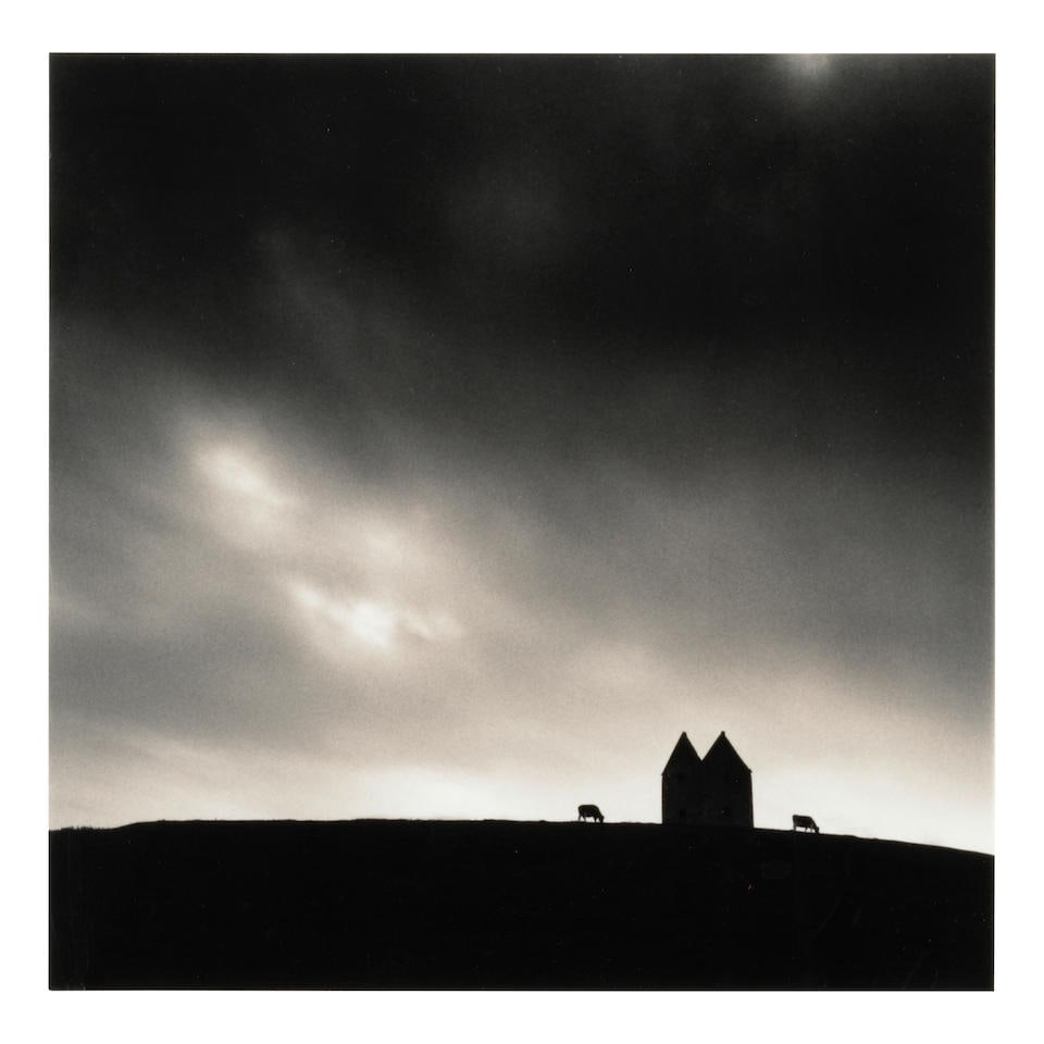 Michael Kenna (born 1953); 'Two Cows and A Dovecote, Somerset, England';: Michael Kenna (born 1953) 'Two Cows and A Dovecote, Somerset, England', 1990 Sepia-toned gelatin silver print, printed 1998; mounted, signed, dated, and editioned '9/45' in pencil on the mount, the ph