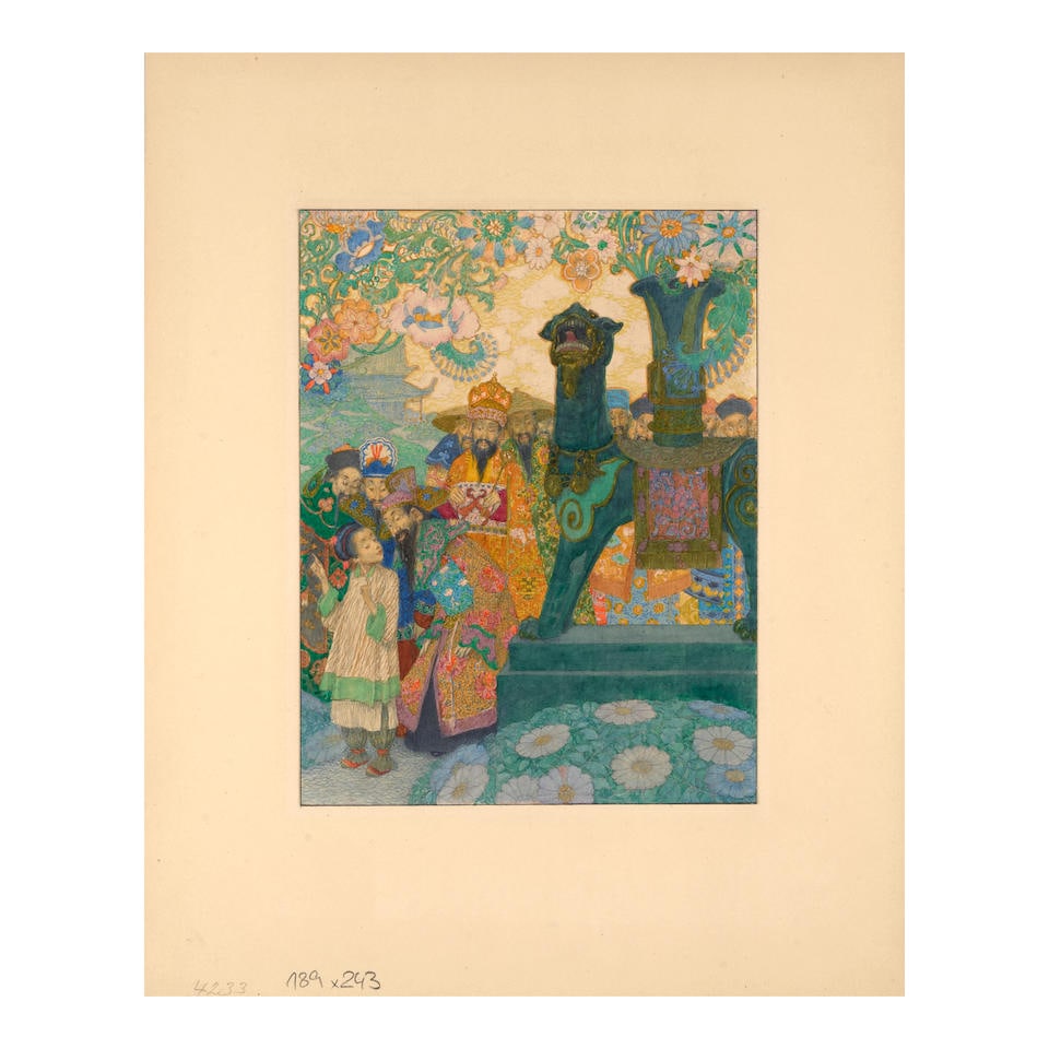 LEFLER ILLUSTRATION FOR ANDERSEN'S FAIRY TALES. LEFLER, HEINRICH. 1863-1919. The Nightingale. Or... (1 of 2)