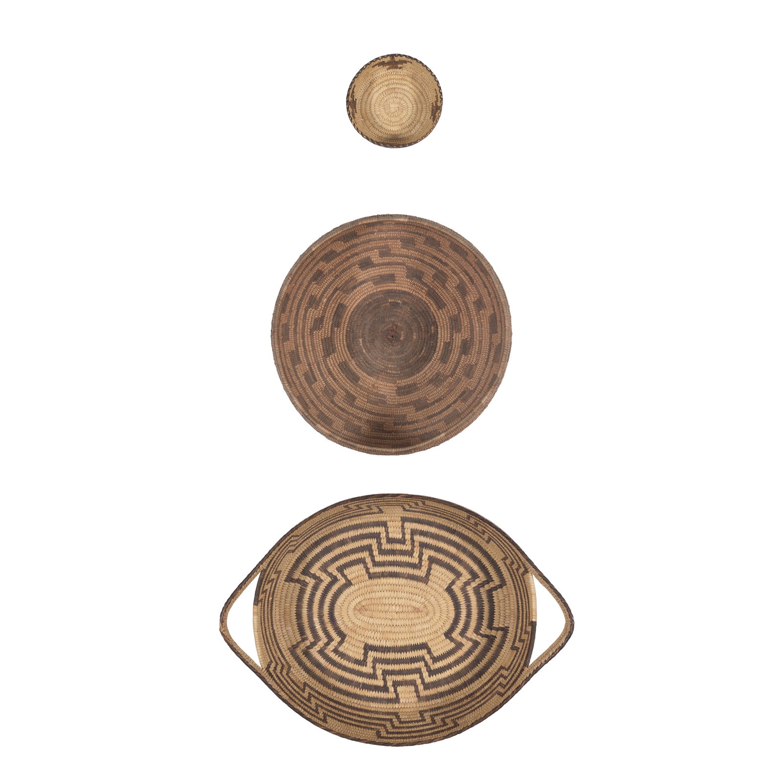 Three Tohono O'odham (Papago) baskets (1 of 2)