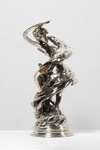 WIM DELVOYE (born 1965) Daphnis (Clockwise): WIM DELVOYE (born 1965) Daphnis (Clockwise) 2010 Signé et numéroté 3/3 en-dessous Bronze argenté Cachet du fondeur: Art Casting Belgium Onderaan getekend en genummerd 3/3 Verzilver