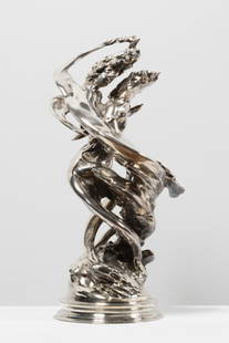WIM DELVOYE (born 1965) Chloë (Counterclockwise): WIM DELVOYE (born 1965) Chloë (Counterclockwise) 2010 Signé et numéroté 2/3 en-dessous Bronze argenté Cachet du fondeur: Art Casting Belgium Onderaan getekend en genummerd 2/3