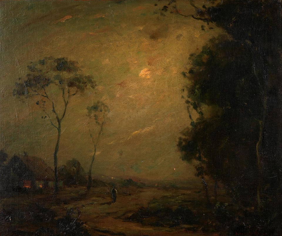 Joseph Henry Boston (American, 1860-1954) Evening Glow: A Path to the Cottage (1 of 2)