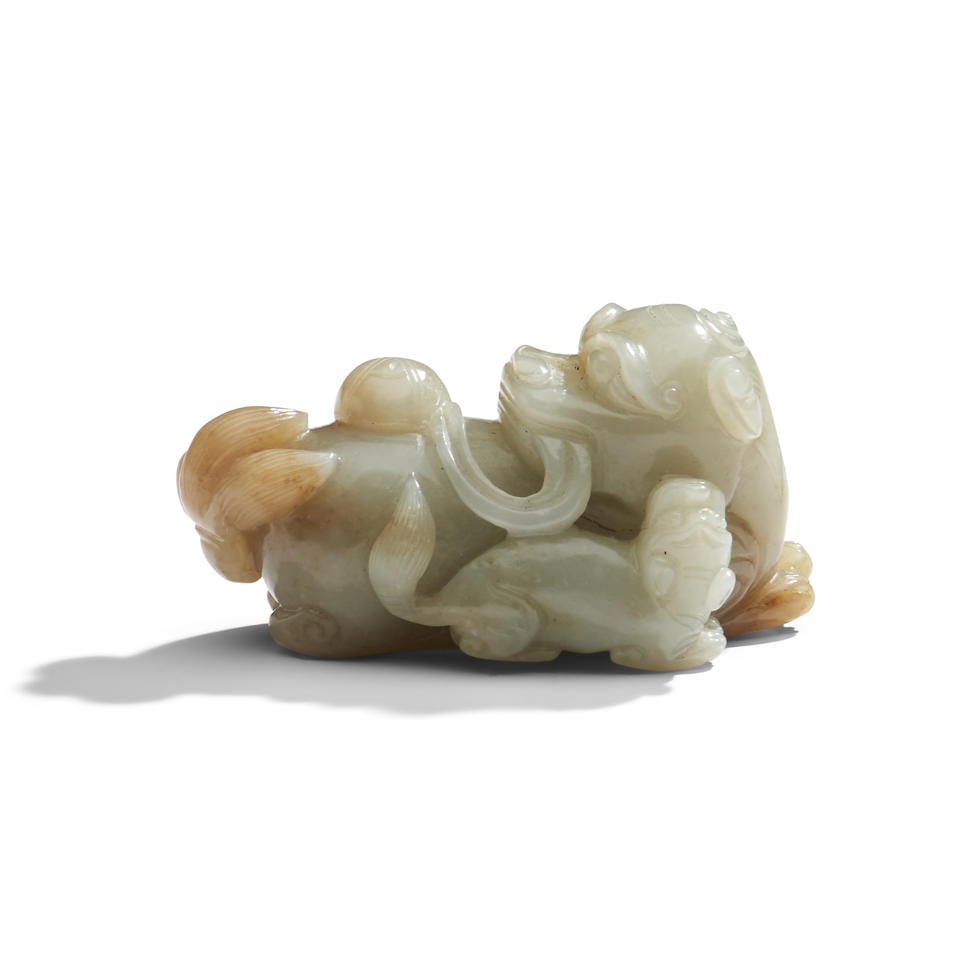JADE CARVING OF A RECLINING SHISHI (1 of 2)