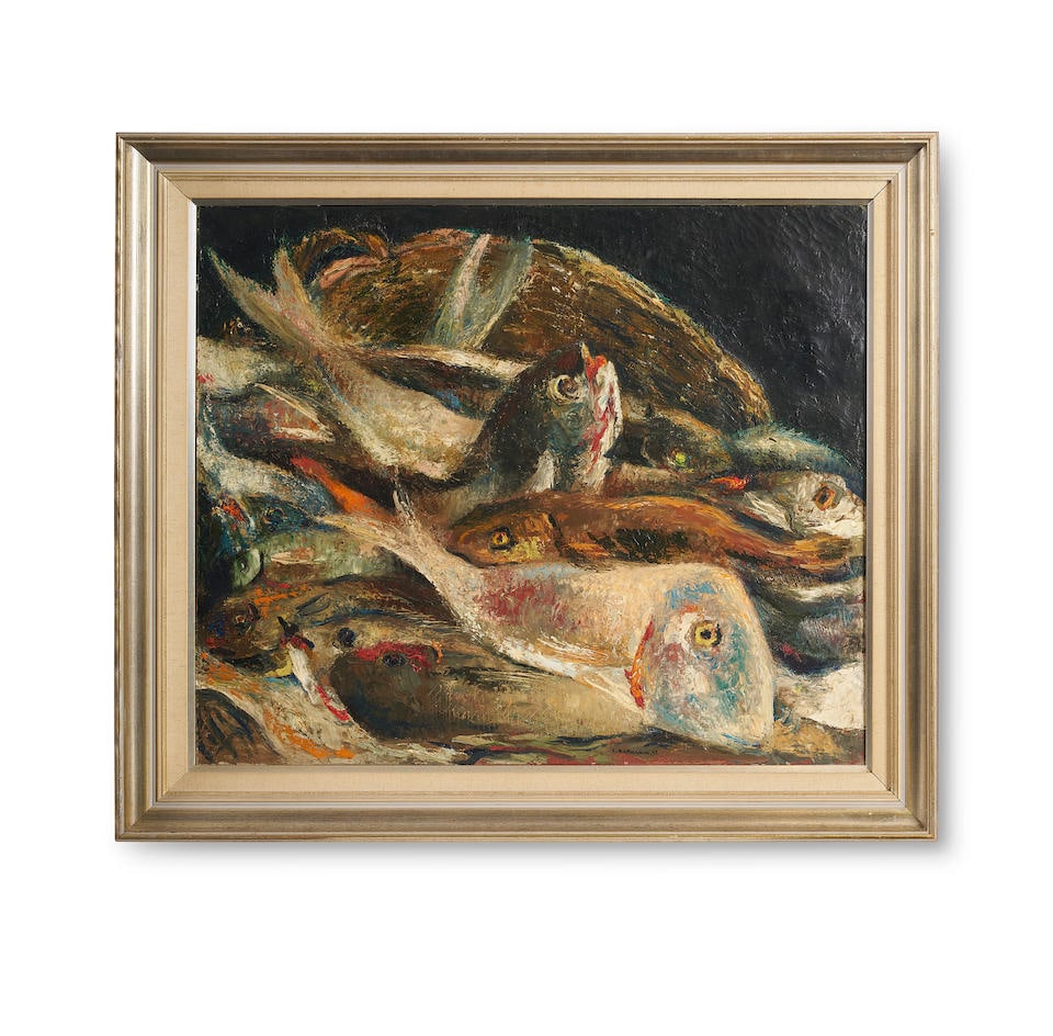 Sali Herman (1898-1993) Still Life of Fish, 1967: Sali Herman (1898-1993) Still Life of Fish, 1967 signed and dated lower right: 'S. Herman 67' oil on canvas 63.0 x 76.0cm (24 13/16 x 29 15/16in). Footnotes: PROVENANCE Sotheby's, Melbourne, 22 April