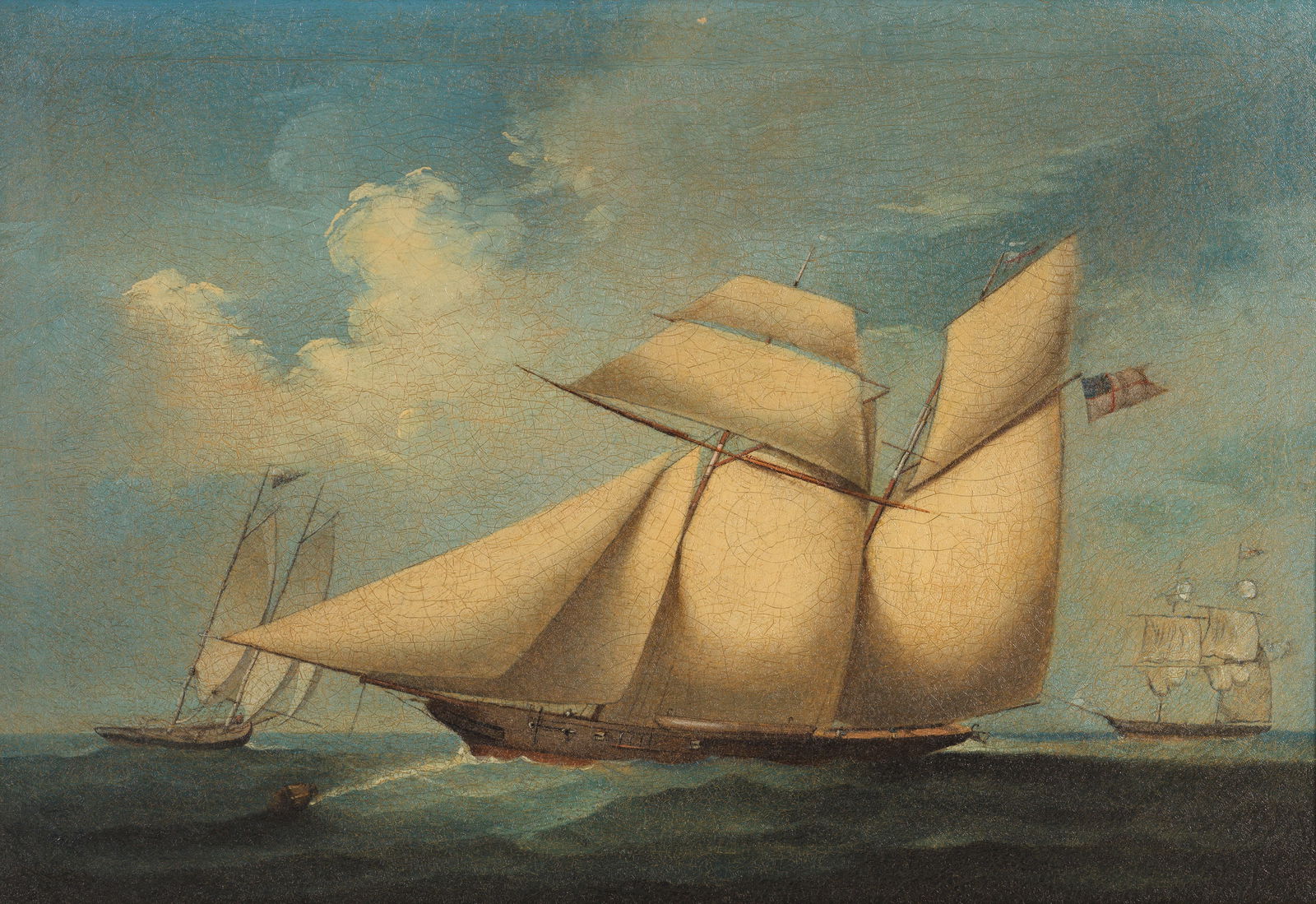 Chinese School, 19th Century Benjamin Boyd's yacht The Wanderer under sail: Chinese School, 19th Century Benjamin Boyd's yacht The Wanderer under sail oil on canvas 33.4 x 48cm (13 1/8 x 18 7/8in). Footnotes: Provenance With Martyn Gregory, London.