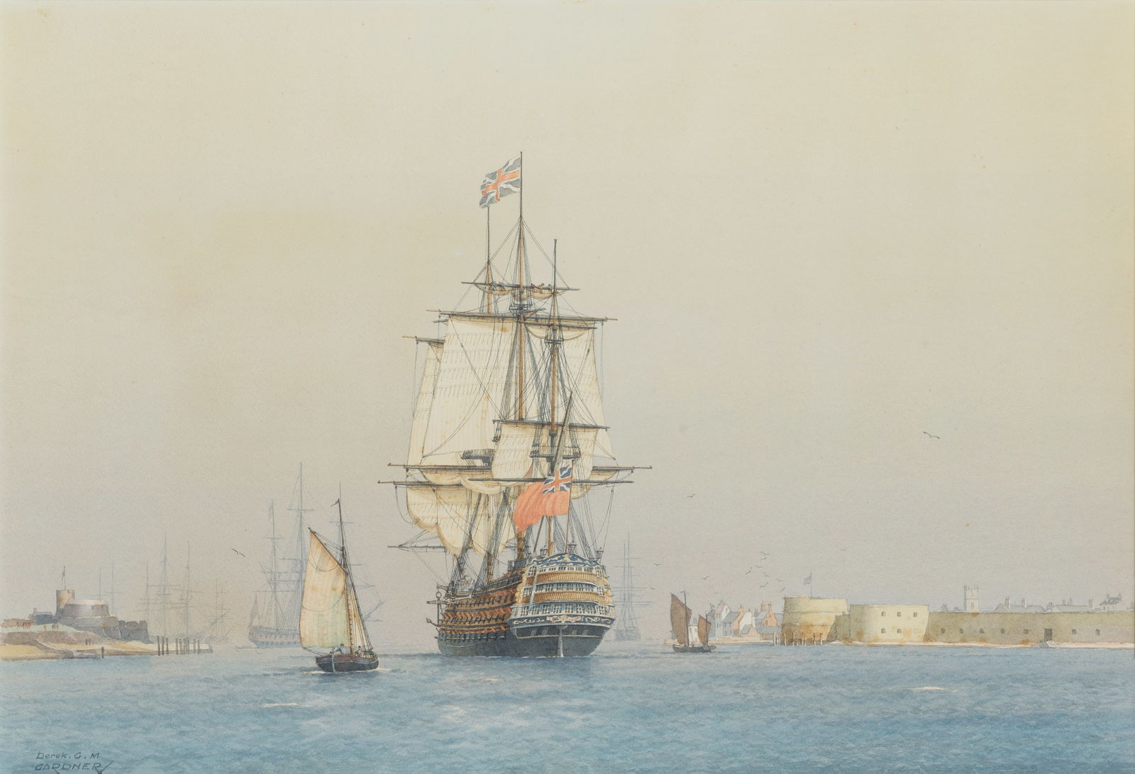 Derek George Montague Gardner (British, 1914-2007) Queen Charlotte off the coast (1 of 1)