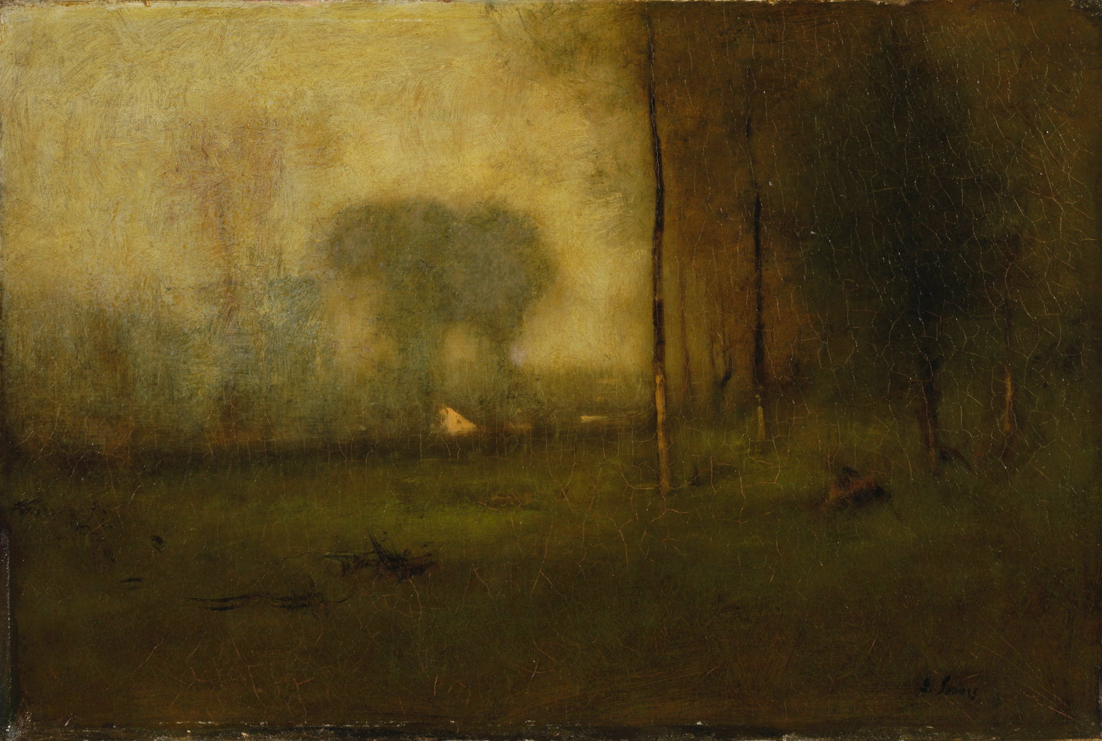 George Inness (1825-1894) Morning, Englewood 20 1/4 x 30 1/8 in. (51.4 x 76.5 cm.) (Painted circ...: George Inness (1825-1894) Morning, Englewood signed 'G. Inness' (lower right) oil on canvas 20 1/4 x 30 1/8 in. (51.4 x 76.5 cm.) Painted circa 1893. Footnotes: Provenance John Harsen Rhoad