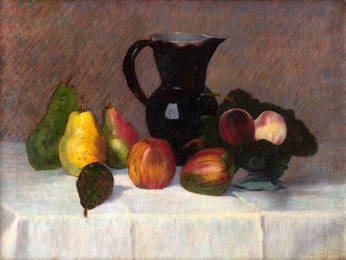 &#201;MILE-GUSTAVE CAVALLO-PEDUZZI (1851-1917) Nature morte aux pommes et aux poires (Painted in...