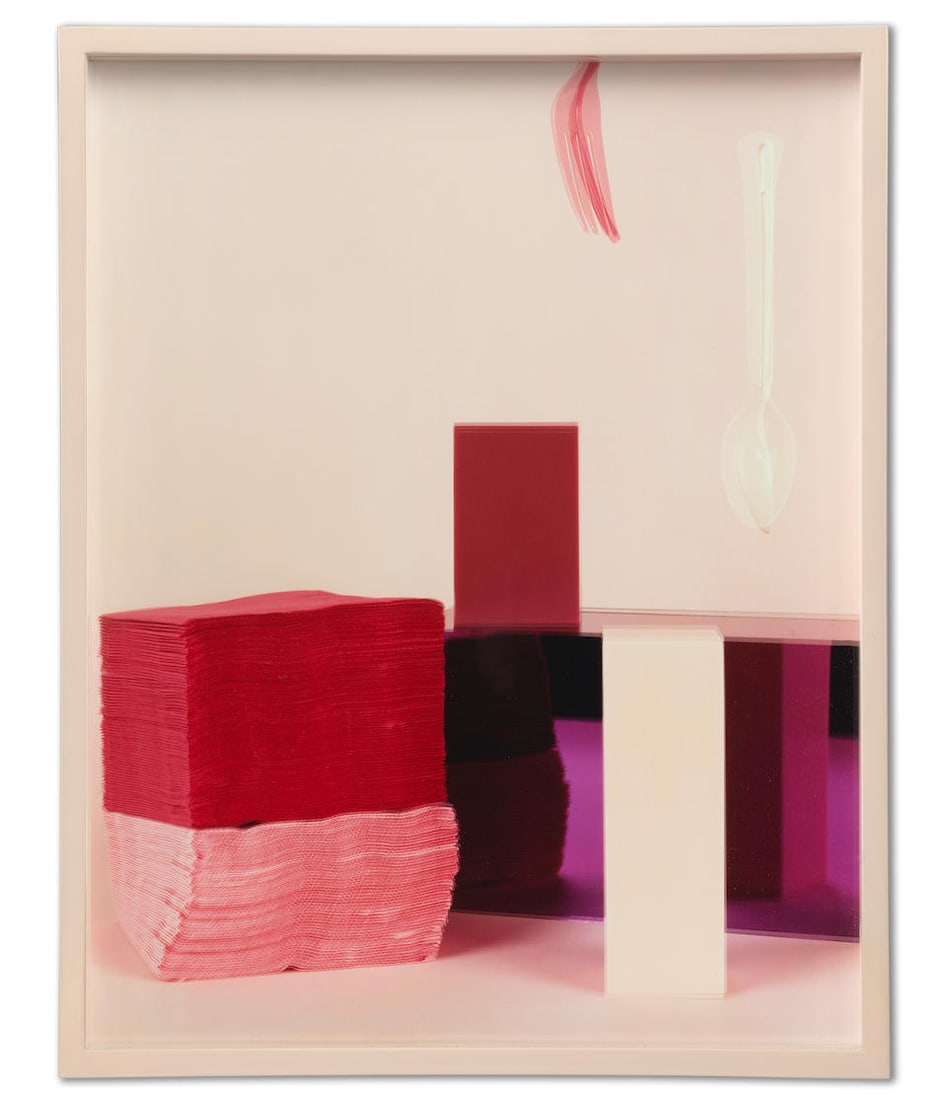 ELAD LASSRY (B. 1977) Pink Forks Overall: 36.5 x 29cm (14 3/8 x 11 3/8in). (Executed in 2011, th...: ELAD LASSRY (B. 1977) Pink Forks signed (on the artist's label on the reverse) c-print, in the artist's frame Overall: 36.5 x 29cm (14 3/8 x 11 3/8in). Executed in 2011, this work is number 2 from an