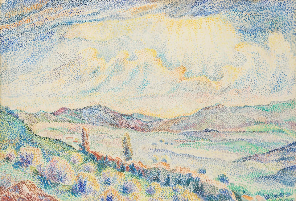 HIPPOLYTE PETITJEAN (1854-1929) Paysage montagneux (): HIPPOLYTE PETITJEAN (1854-1929) Paysage montagneux signed 'Hipp. Petitjean' (lower left) watercolour on paper 39 x 58.9cm (15 3/8 x 23 3/16in). Footnotes: The authenticity of this work has been confir