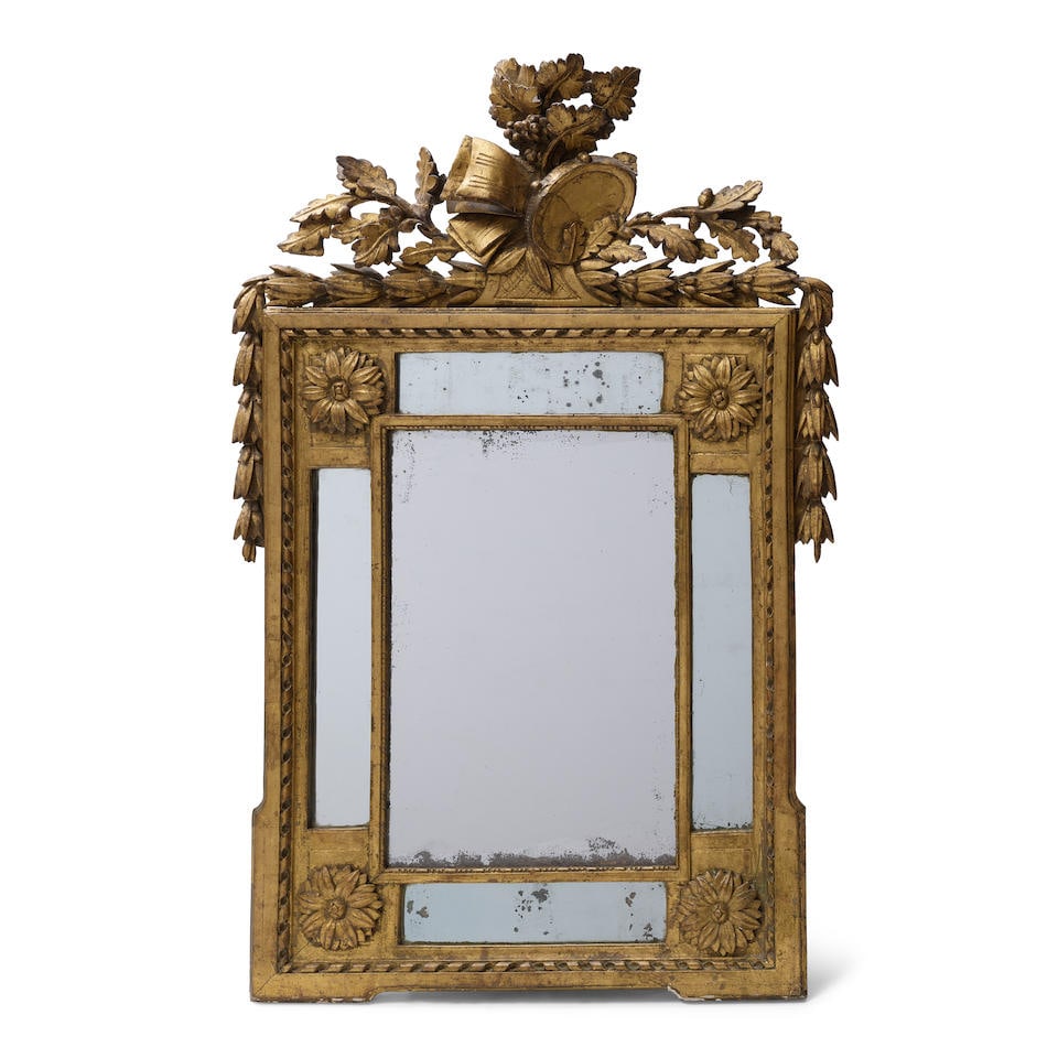 A LOUIS XVI CARVED GILTWOOD MIRRORLast quarter 18th century (1 of 2)