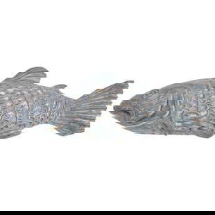 Carved and Painted Pine Trout Plaque North America, 20th century: Carved and Painted Pine Trout Plaque North America, 20th century Single billet of pine carved in high relief with a coarse gauge, a second block of hardwood forming the dorsal fin screwed into a dado