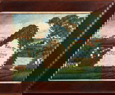 Memorial to Timothy Chamberlain (1775-1804) Danville, Vermont, c. 1804: Memorial to Timothy Chamberlain (1775-1804) Danville, Vermont, c. 1804 watercolor, pen and ink on paper, mounted in later glazed frame 16 1/2 x 21 1/2 in. framed 22 1/4 x 27 in. Footnotes: Provenance