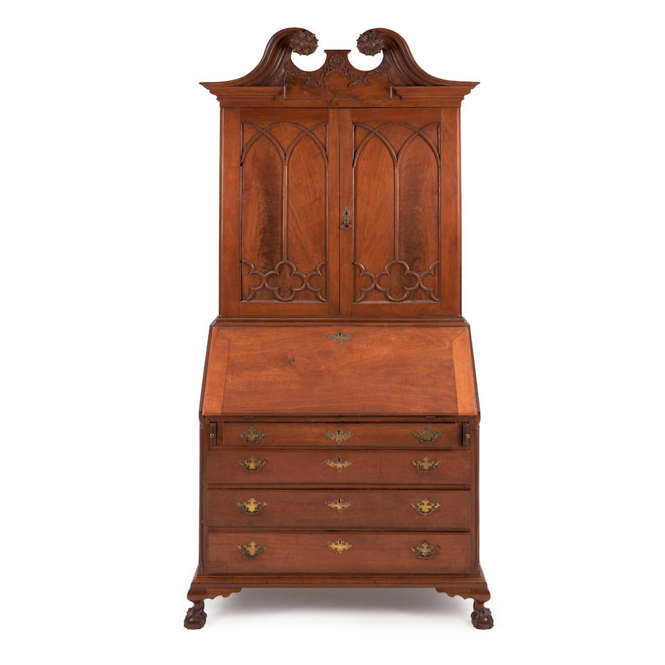 Chippendale Walnut and Pine Desk and Bookcase possibly Lancaster, Pennsylvania, c. 1775