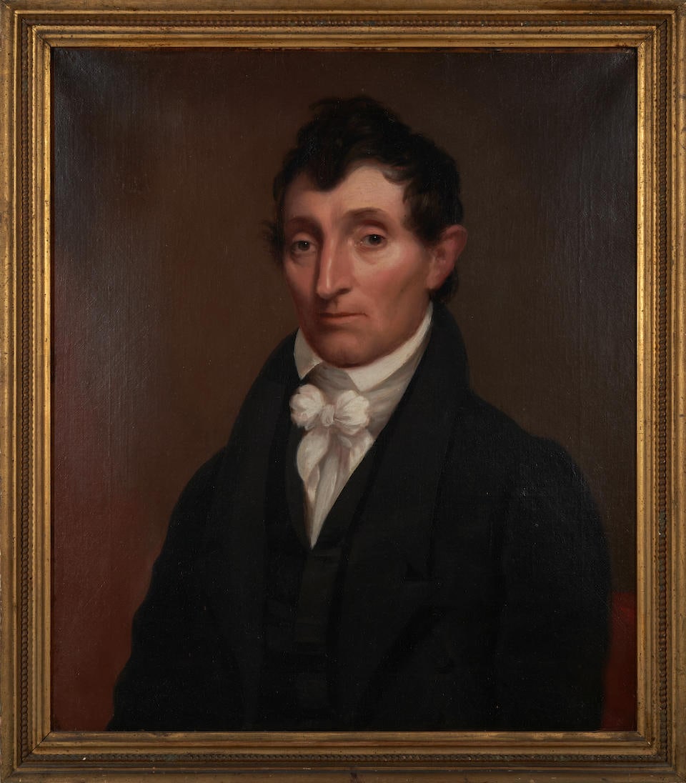 Francis Alexander (American, 1800-1880) Portrait of Benjamin Clifford: Francis Alexander (American, 1800-1880) Portrait of Benjamin Clifford unsigned; stamp of Copley Gallery Restoration dated 12 September 1914 (on the reverse); hand-written label 'Benjamin Clifford / Pr