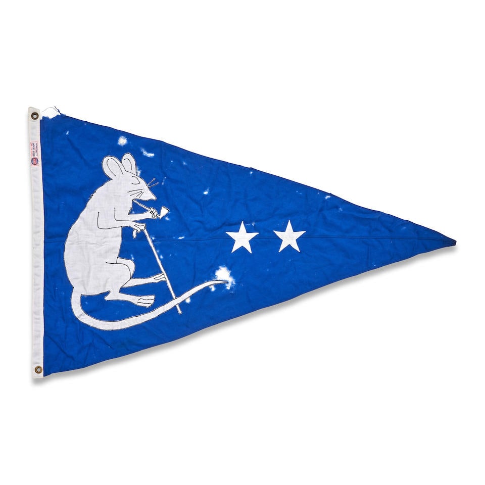 Wharf Rat Club Burgee Flag  Nantucket, c. 1950s (1 of 2)