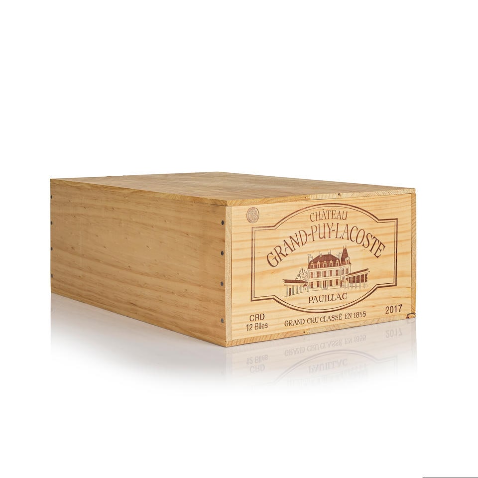 Château Grand-Puy-Lacoste, 2017 (12 x 750ml): Château Grand-Puy-Lacoste, 2017 (12 x 750ml) Region: Pauillac Packaging: original wooden case Miscellaneous: not open This lot is subject to the following lot symbols: † † The prevail