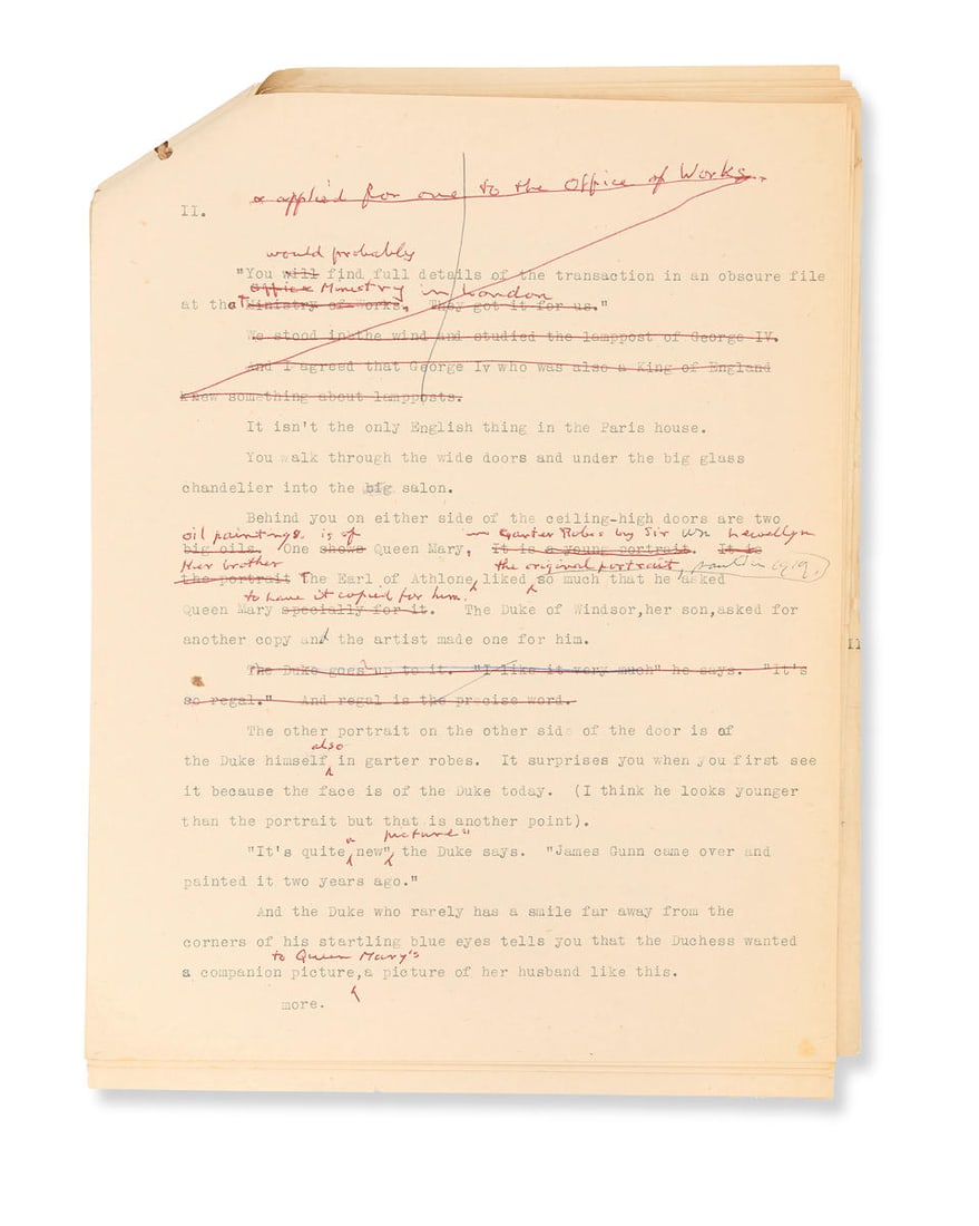 ROYALTY – EDWARD, DUKE OF WINDSOR Group of typescripts and photographs from the collection... (1 of 4)