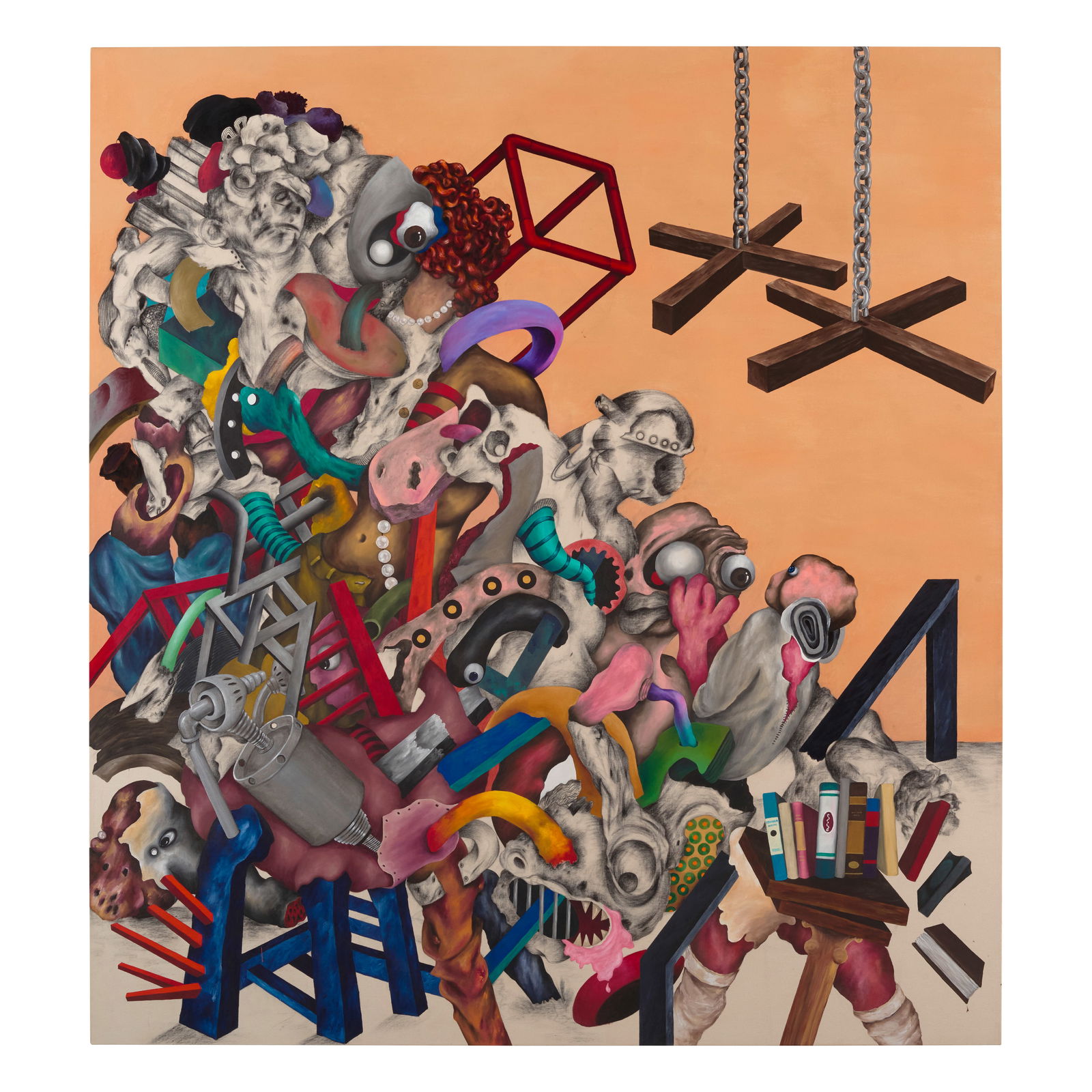 AHMED ALSOUDANI (B. 1975) Untitled 110 1/4 x 100 3/4 in (281.3 x 255.9 cm) (Executed in 2011): AHMED ALSOUDANI (B. 1975) Untitled signed and dated 'Ahmed Alsoudani 2011' (on the reverse) acrylic and charcoal on canvas 110 1/4 x 100 3/4 in (281.3 x 255.9 cm) Executed in 2011 Footnotes: Proven