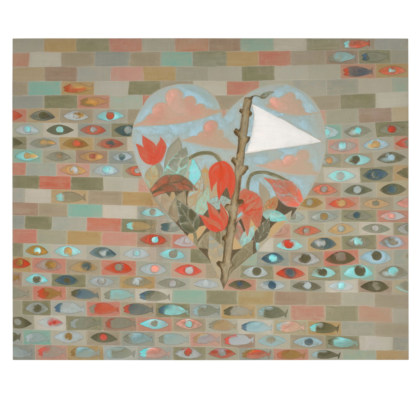 FRANCESCO CLEMENTE (B. 1952) Victory 90 7/8 x 112 in (230.8 x 284.5 cm) (Painted in 2015-2017): FRANCESCO CLEMENTE (B. 1952) Victory signed, inscribed and dated ''Victory' Francesco Clemente 2015-2017' (on the overlap) oil and tempera on canvas 90 7/8 x 112 in (230.8 x 284.5 cm) Painted in 2015-