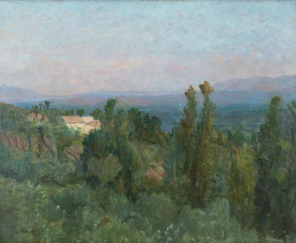 Sir William Blake Richmond, RA (British, 1842-1921) Plain of Umbria: Sir William Blake Richmond, RA (British, 1842-1921) Plain of Umbria oil on panel 33 x 41cm (13 x 16 1/8in). Footnotes: Exhibited London, The Fine Art Society, Memorial exhibition, October - Novembe