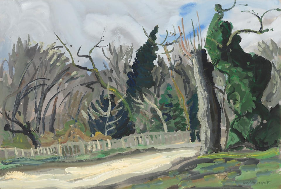 Rick Amor (Australian, born 1948) Landscape: Rick Amor (Australian, born 1948) Landscape signed and dated 'Rick Amor 2/4/85' (lower right) gouache 37 x 56cm (14 9/16 x 22 1/16in). Footnotes: Provenance With Crane Kalman Gallery, London. Private