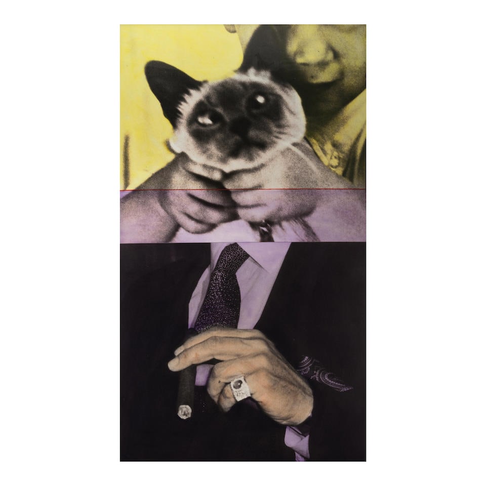 John Baldessari (1931-2020); Child with Kitten/Man with Cigar (from 'Above and Below'); (1 of 2)