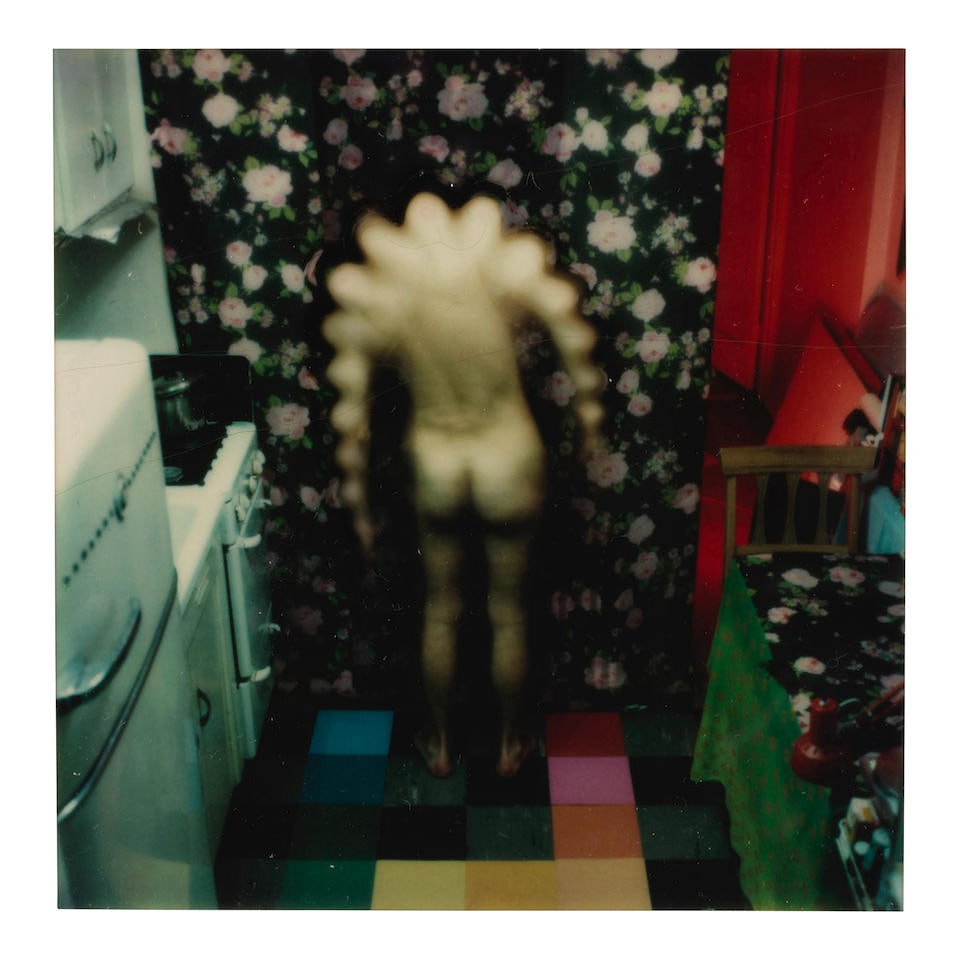 Lucas Samaras (1936-2024); Photo-Transformation (Body);: Lucas Samaras (1936-2024) Photo-Transformation (Body), 1976 Unique manipulated Polaroid SX-70 print; dated '7/30/76' in ink on the reverse, framed, PaceWildenstein Gallery and Pace Gallery labels on t