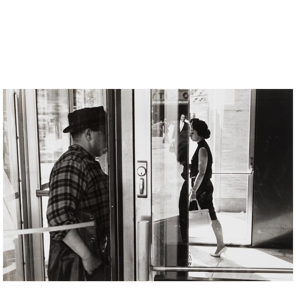 Lee Friedlander (born 1934); 'NYC';: Lee Friedlander (born 1934) 'NYC', 1963 Gelatin silver print, printed c. 1970; signed, titled, and dated in pencil and with the photographer's '44 So. Mountain Road' credit and copyright stamps, the l