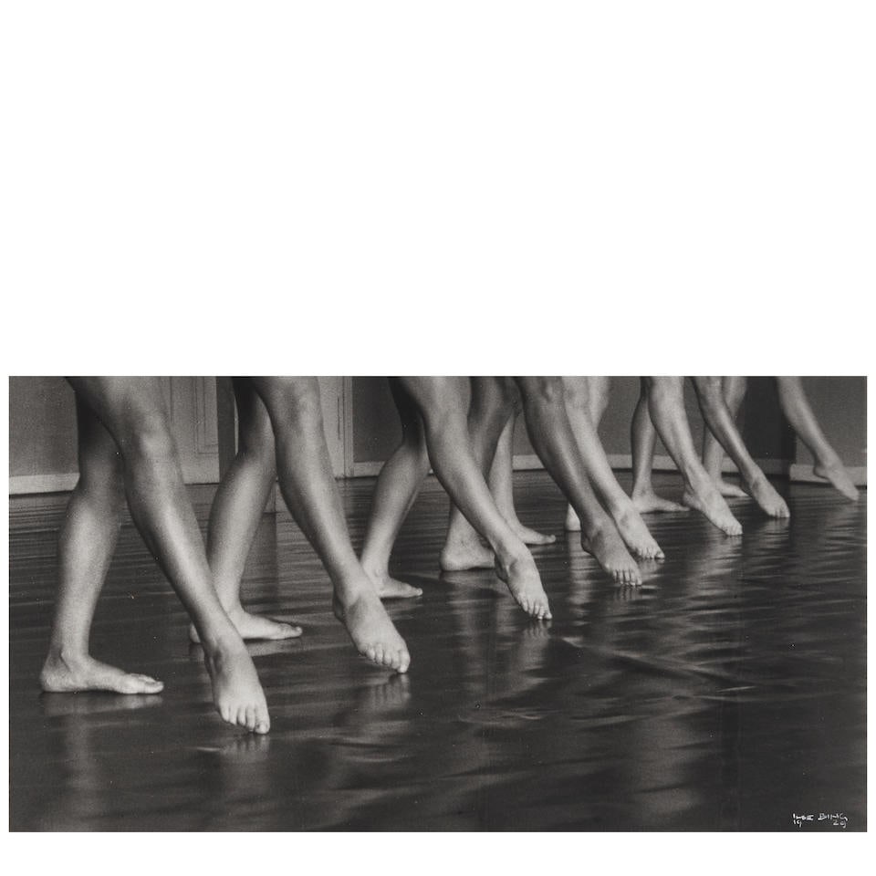 Ilse Bing (1899-1998); 'Laban [Dance] School Frankfurt';: Ilse Bing (1899-1998) 'Laban [Dance] School Frankfurt', 1929 Gelatin silver print, printed 1986; signed and dated in white ink on the image, signed, titled, dated, and annotated in pencil on the rever