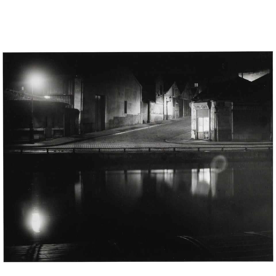 Brassaï (1899-1984); 'Canal de l'Ourcq, quai de la Marne';: Brassaï (1899-1984) 'Canal de l'Ourcq, quai de la Marne', 1931-32 Ferrotyped gelatin silver print; signed, titled dated, and annotated in pencil and ink and the photographer's '81, rue u Faub.-St