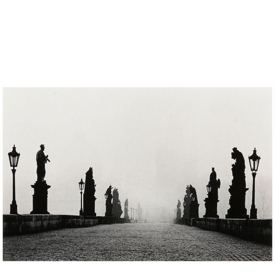 Michael Kenna (born 1953); 'Charles Bridge, Prague, Czechoslovakia';: Michael Kenna (born 1953) 'Charles Bridge, Prague, Czechoslovakia', 1982 Sepia and selenium-toned gelatin silver print, printed 1985; mounted, signed, dated, and editioned '43/90' in pencil on the mou