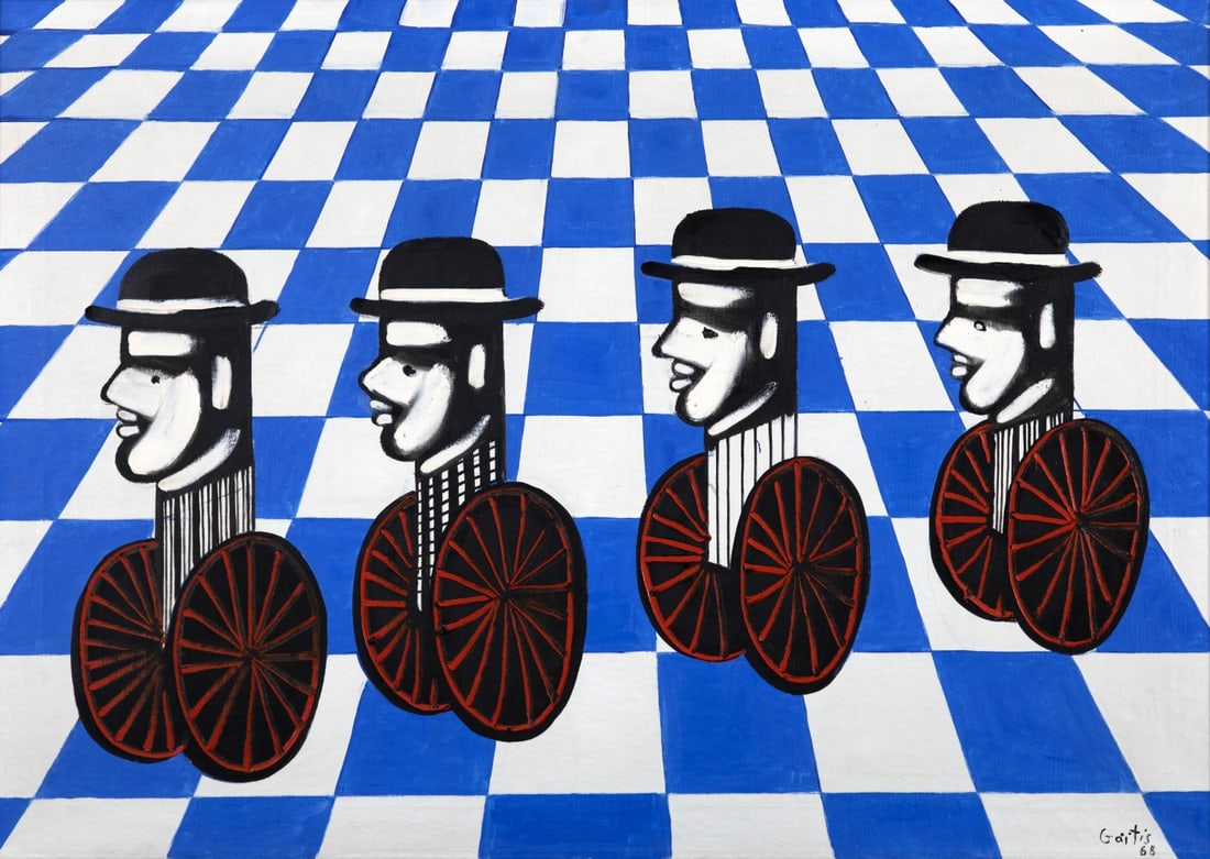 YANNIS GAITIS (1923-1984) Sans titre: YANNIS GAITIS (1923-1984) Sans titre signé et daté 'Gaitis / 68' en bas à droite huile sur toile 100 x 70 cm. (39 3/8 x 27 9/16in.) Peint en 1968. signed and dated 'Gaitis / 68' lower r