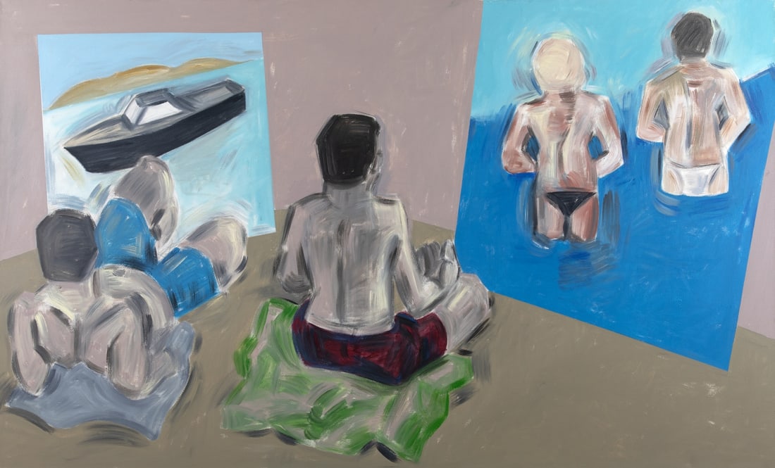 APOSTOLOS GEORGIOU (né en 1952) Sans titre: APOSTOLOS GEORGIOU (né en 1952) Sans titre signé en grec au revers acrylique sur toile 122 x 202 cm. (48 1/16 x 79 1/2in.) signed in Greek on the reverse acrylic on canvas This lot is subjec